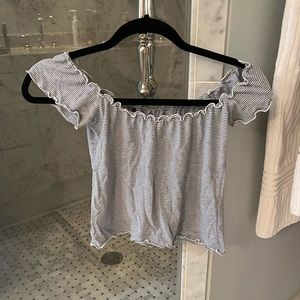 Brandi Melville vintage white and blue stripped top